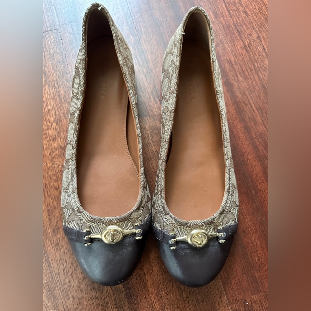 Coach logo printed slide on shoes sz 11